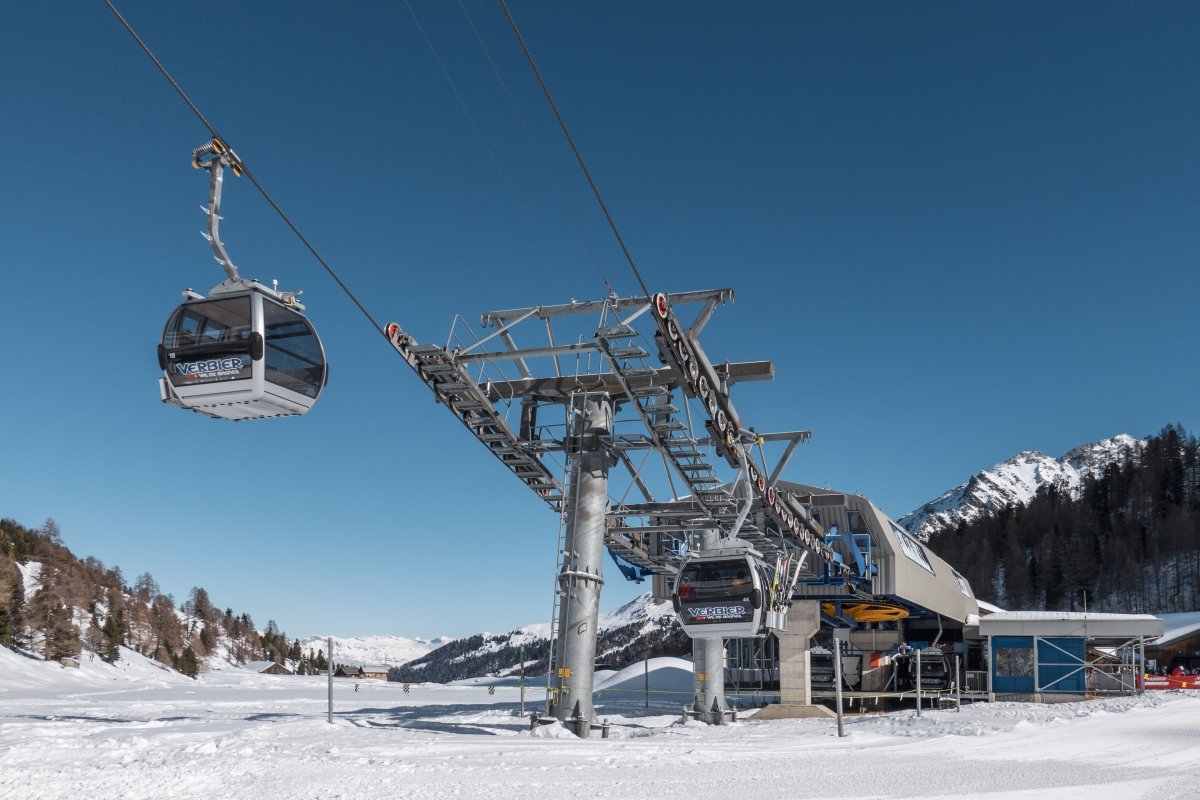 Talstation der Kabinenbahn Tortin-Col de Chassoure, Februar 2023