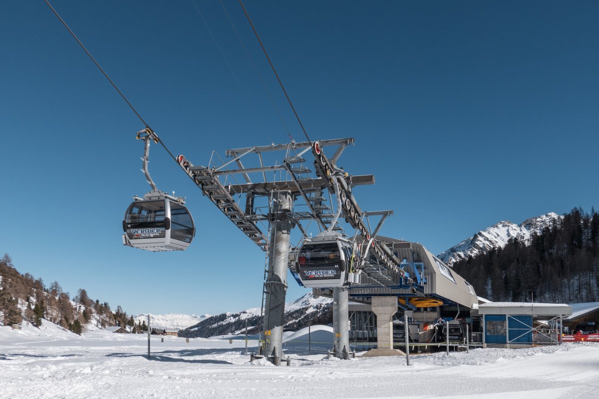 Talstation der Kabinenbahn Tortin-Col de Chassoure, Februar 2023