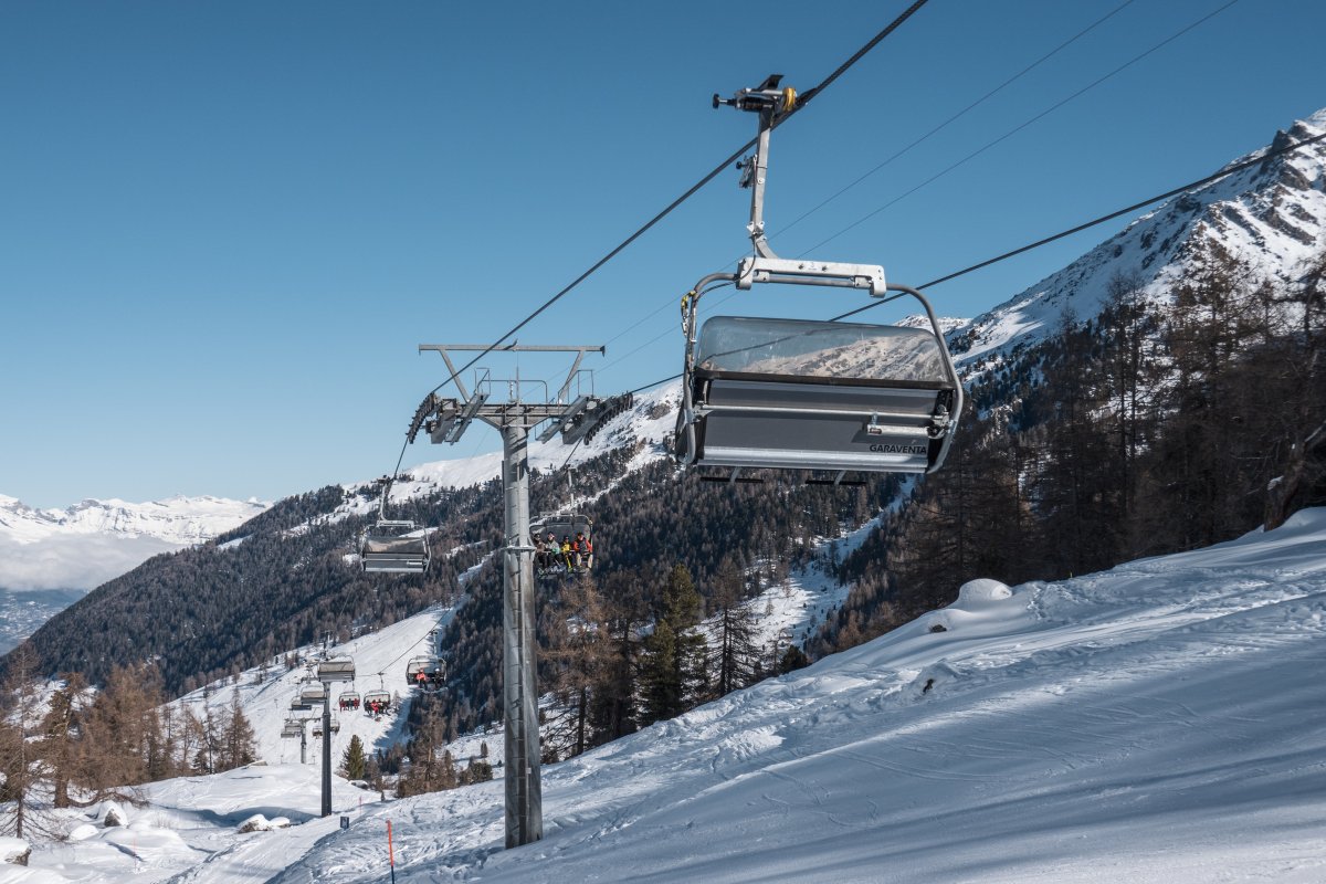 Sesselbahn Siviez-Pra Comoun-Tortin, Februar 2023