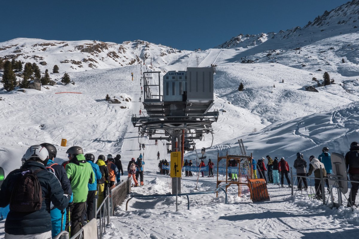 Talstationen der Schlepplifte Greppon Blanc, Februar 2023