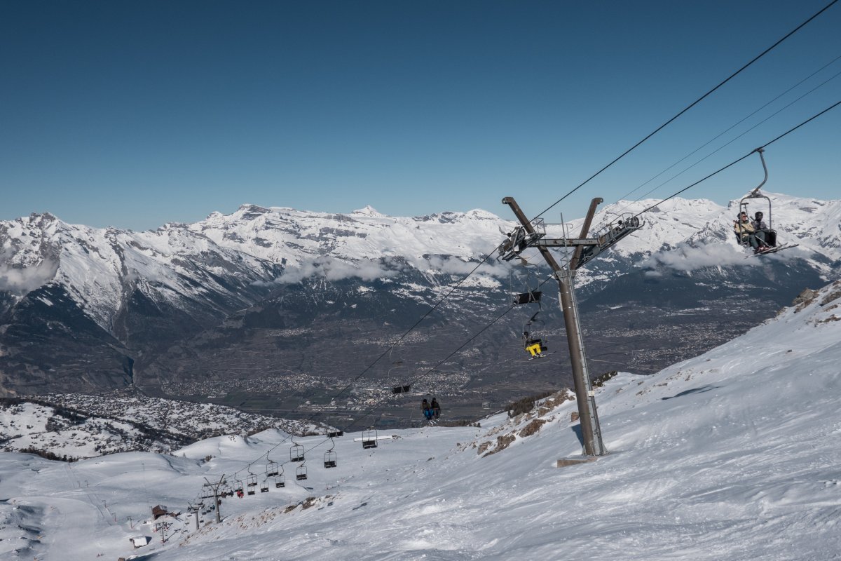 Sesselbahn La Meina-Greppon Blanc, Februar 2023