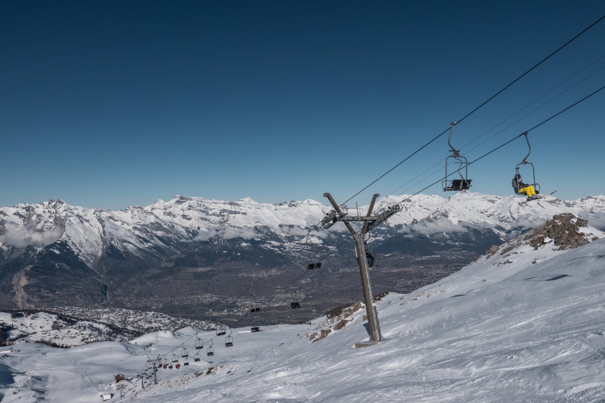 Sesselbahn La Meina-Greppon Blanc, Februar 2023