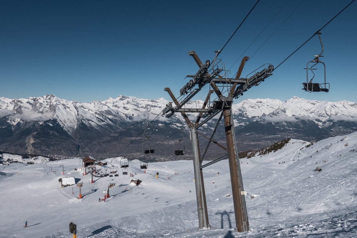 Sesselbahn La Meina-Greppon Blanc, Februar 2023