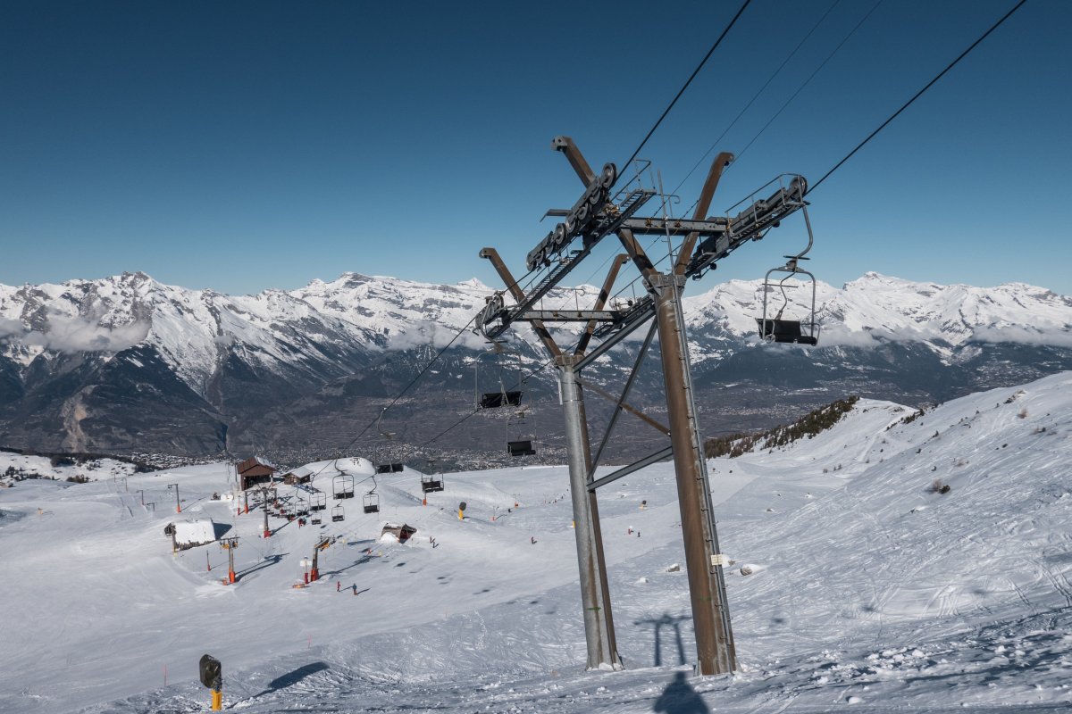 Sesselbahn La Meina-Greppon Blanc, Februar 2023