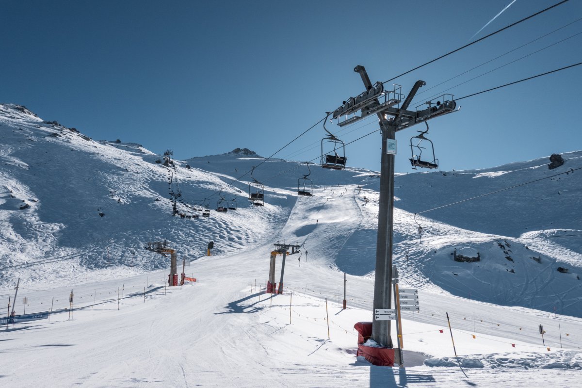 Sesselbahn La Meina-Greppon Blanc, Februar 2023