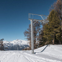 Stillgelegter Schlepplift La Combyre, Februar 2023