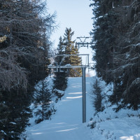 Stillgelegter Schlepplift La Combyre, Februar 2023