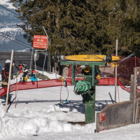 Talstation des Schlepplifts Petit Vallon, Februar 2023