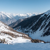 Abfahrtsroute Vallon d'Arbi, März 2026