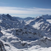 Panorama vom Mont Fort mit dem Grand Combin rechter Hand, Februar 2012