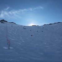 Herrlicher Buckelhang am Mont Fort, leider zu diesem frühen Zeitpunkt noch hart gefroren, Februar 2012