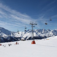 Sesselbahn La Chaux-Col Brunet, eine Städeli-Anlage aus dem Jahr 1986, Februar 2012