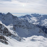 Panorama vom Mont Gélé Richtung Südwesten mit dem Grand Combin, Februar 2012