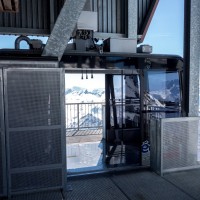 Kabine der Luftseilbahn Col des Gentianes-Mont Fort, April 2017