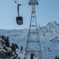 Luftseilbahn Tortin-Col des Gentianes, Februar 2023