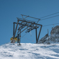 Bergstation des Schlepplifts Greppon Blanc 1, Februar 2023