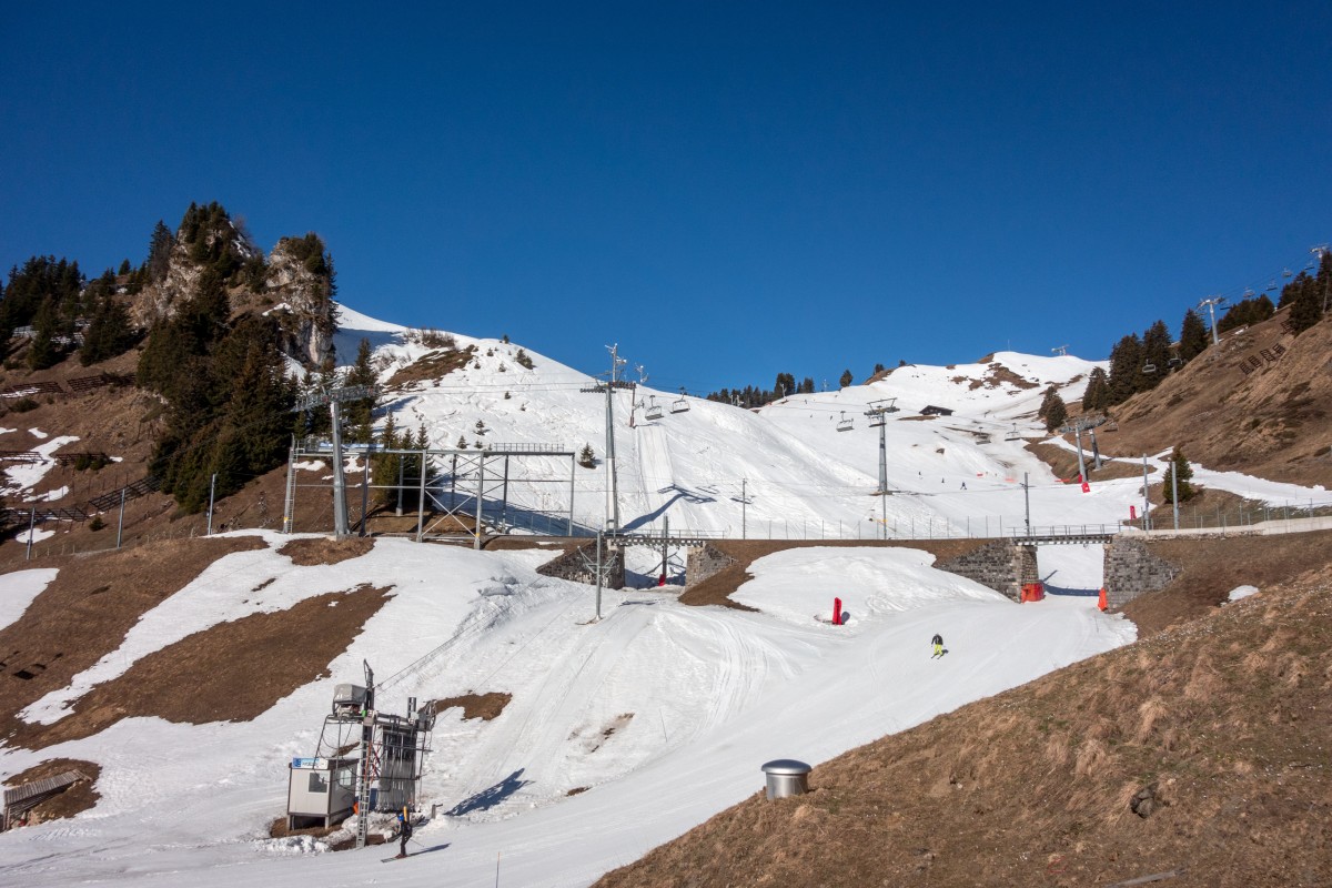 Sesselbahn Col de Bretaye-Chamossaire und Schlepplift Col de Bretaye-Roc d'Orsay, April 2017