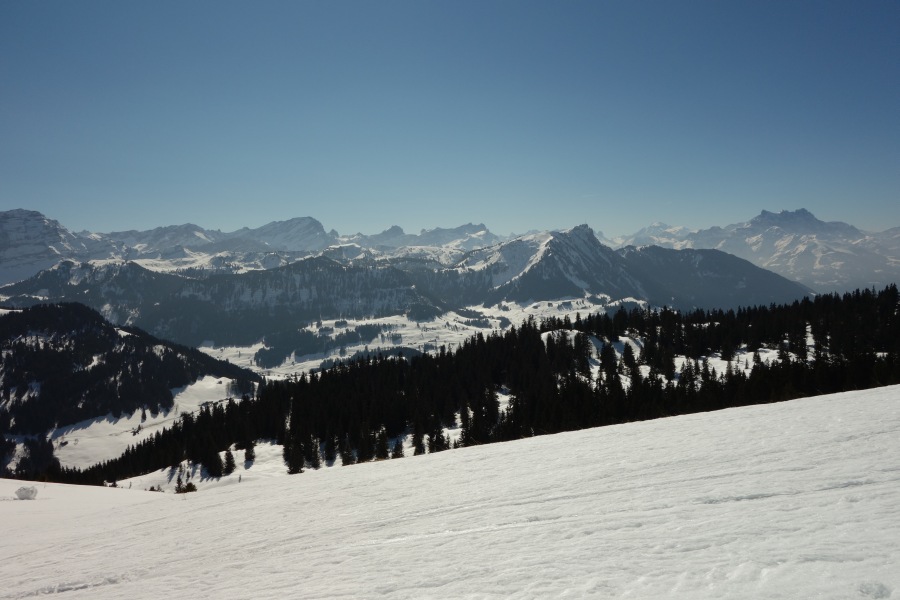 Panorama vom Schlepplift Parchets 1, März 2014