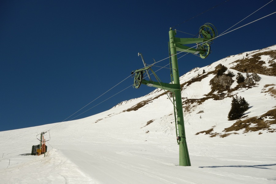 Schlepplift Crétex, März 2014