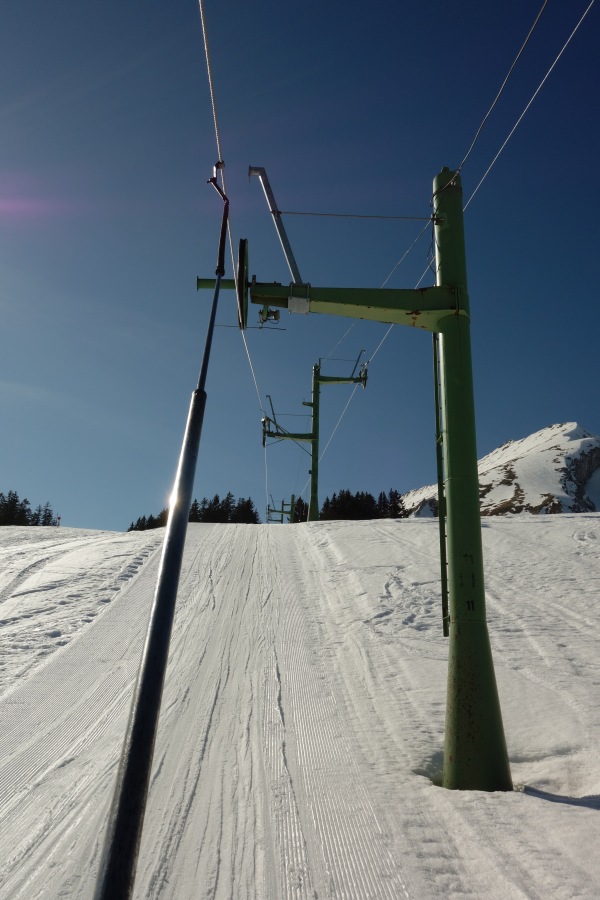 Schlepplift Crétex, März 2014