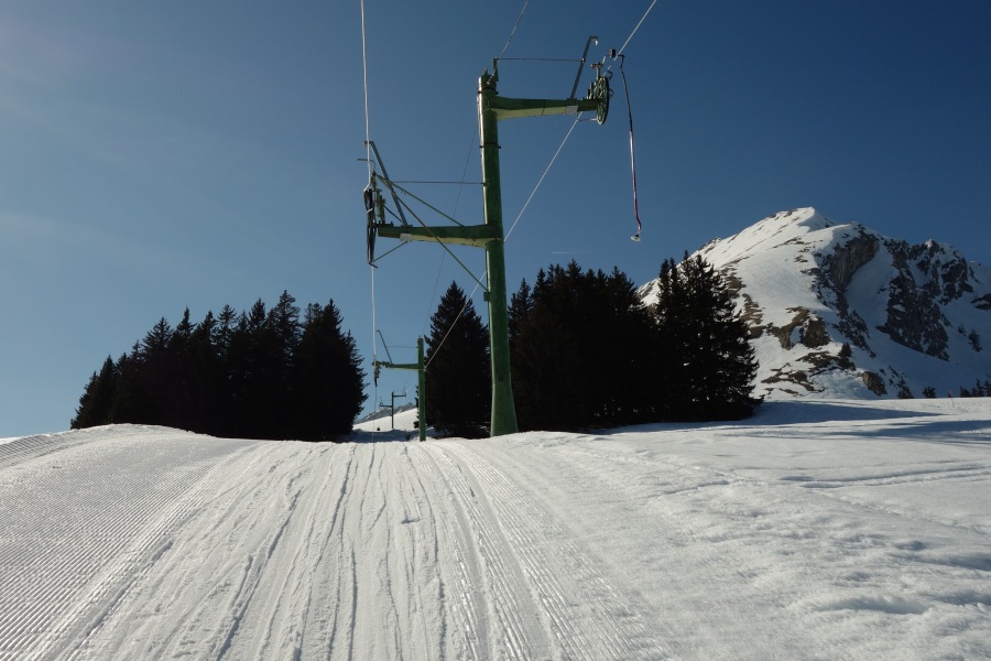 Schlepplift Crétex, März 2014
