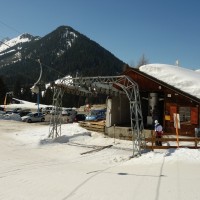Talstation des Schlepplifts Les Erasis, März 2014