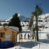 Talstation des Schlepplifts Crétex, März 2014