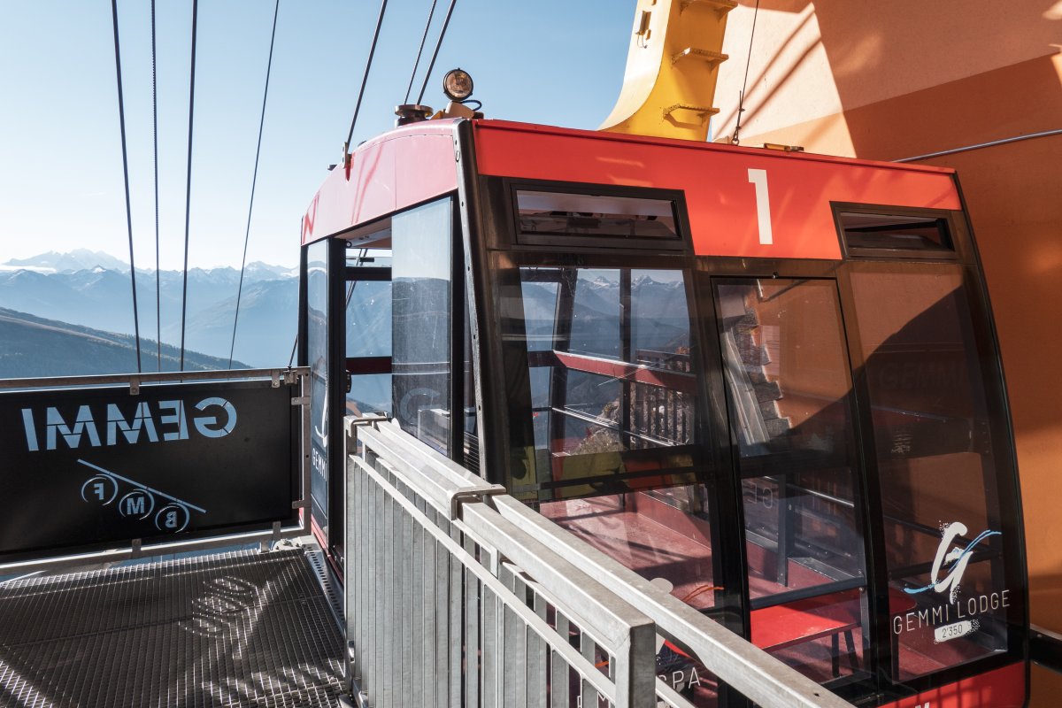 Bergstation der Luftseilbahn Leukerbad-Gemmipass, Oktober 2021