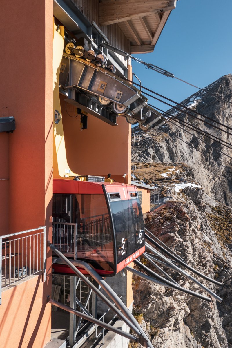 Bergstation der Luftseilbahn Leukerbad-Gemmipass, Oktober 2021