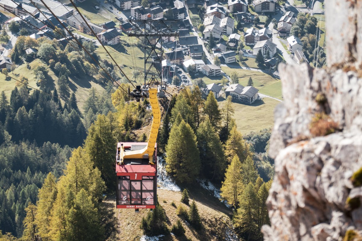 Kabine auf dem Weg zum Gemmipass