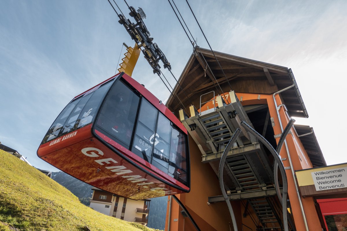 Seilbahn-Talstation in Leukerbad