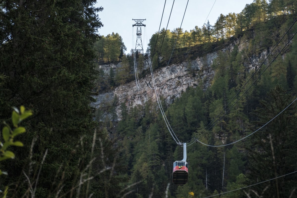 Luftseilbahn Leukerbad-Rinderhütte, Oktober 2021