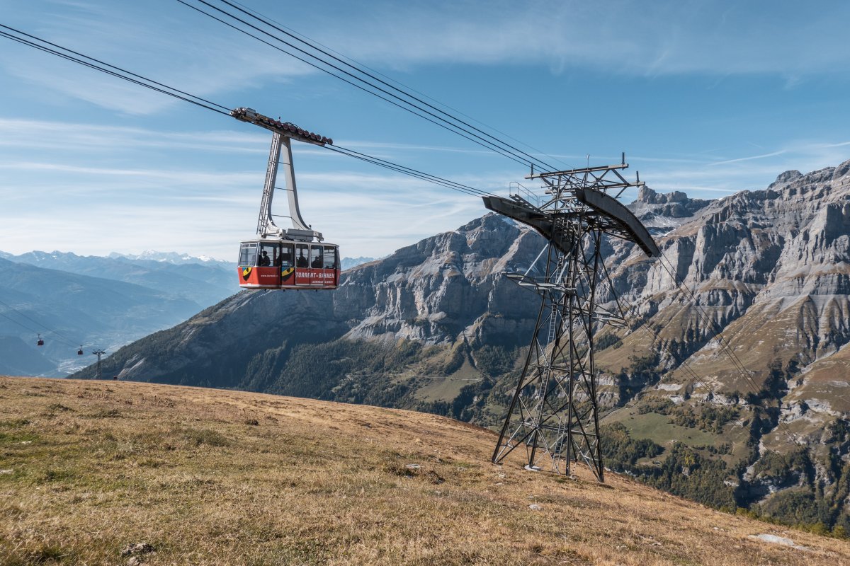 Luftseilbahn Leukerbad-Rinderhütte, Oktober 2021