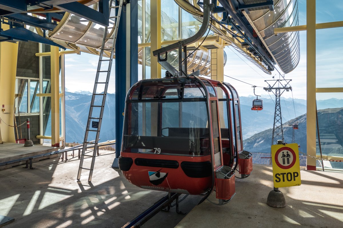 Bergstation der Kabinenbahn Torrentalp-Rinderhütte, Oktober 2021