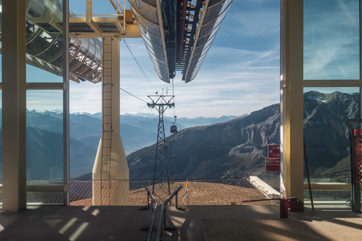 Bergstation der Kabinenbahn Torrentalp-Rinderhütte, Oktober 2021