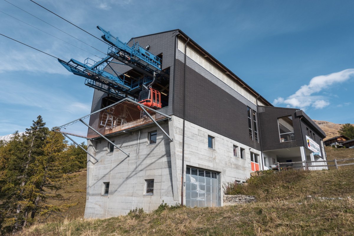 Bergstation der Kabinenbahn Albinenleitern-Torrentalp, Oktober 2021