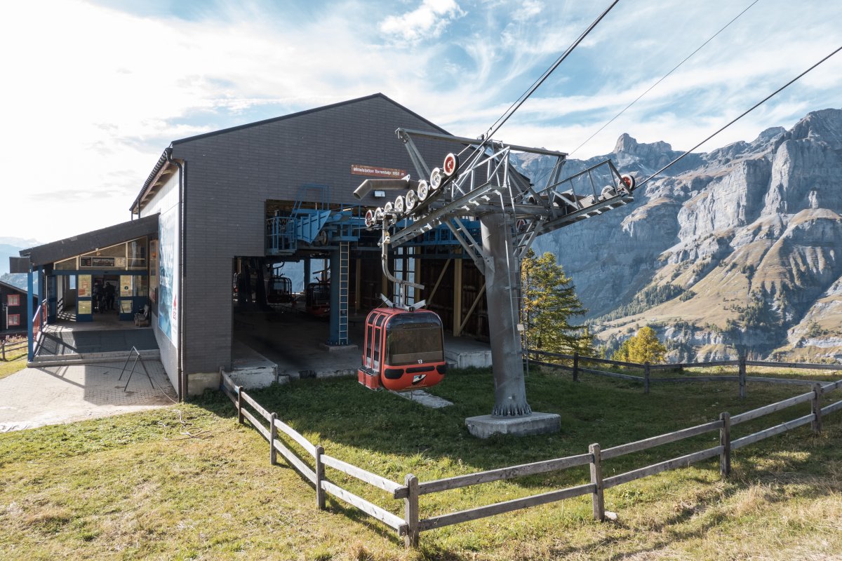 Talstation der Kabinenbahn Torrentalp-Rinderhütte, Oktober 2021