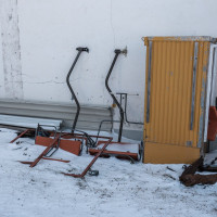 Sessel der ehemaligen Sesselbahn Daubensee-Gemmipass, Oktober 2021