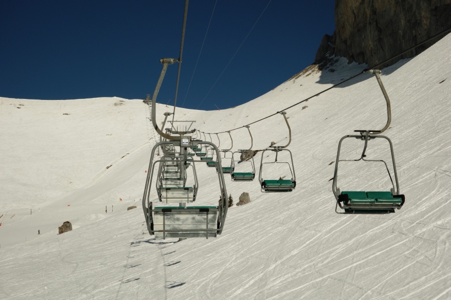 Sesselbahn Chaux de Mont, März 2014