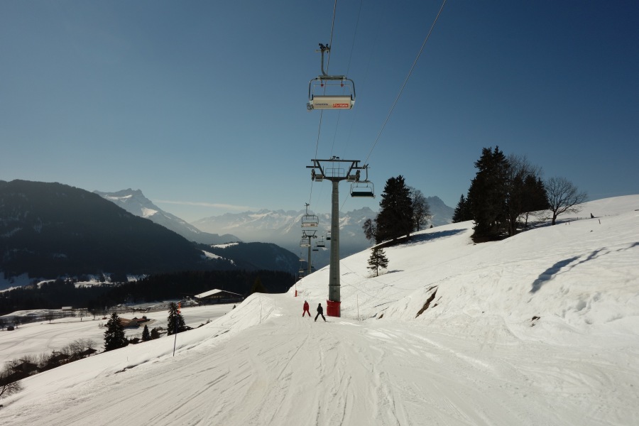Sesselbahn Leysin-Tête d'Aï, März 2014