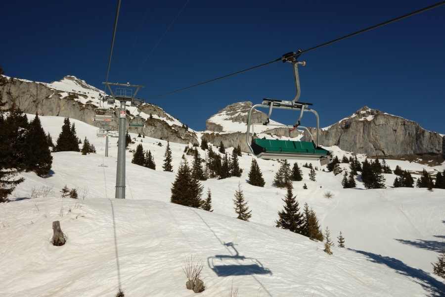 Sesselbahn Leysin-Tête d'Aï, März 2014