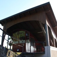 Talstation der zweiten Sektion Standseilbahn von Lugano zum Monte Bré, Oktober 2010