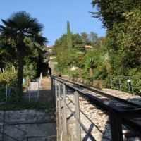 Standseilbahn Cassarate-Monte Bré, zweite Sektion. Beide Anlagen wurden von der Firma Bell erstellt, Oktober 2010