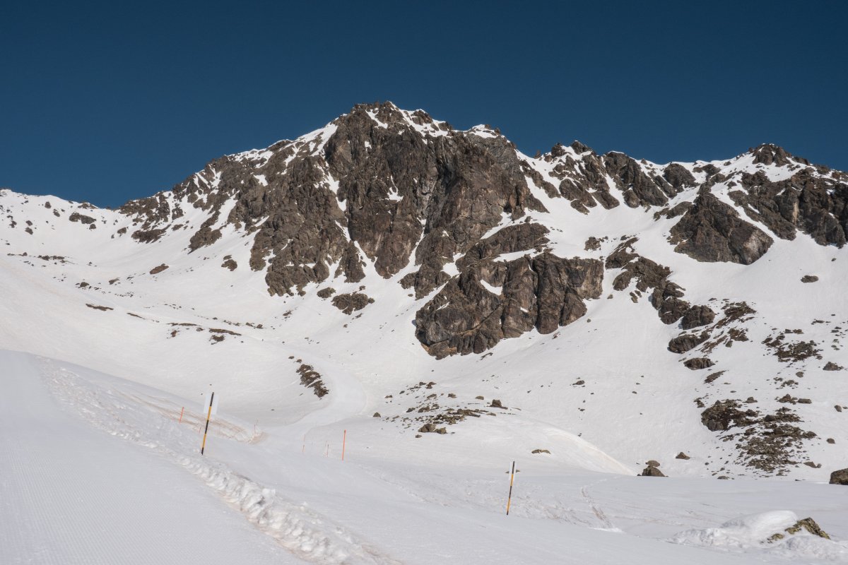 Abfahrt am Schlepplift Madrisa, März 2022