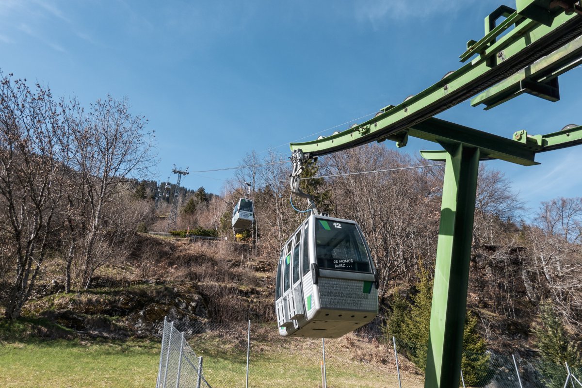 Kabinenbahn Les Marécottes-La Creusaz, März 2024