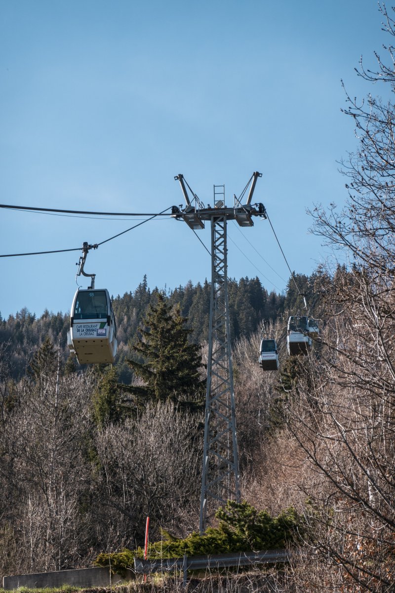 Kabinenbahn Les Marécottes-La Creusaz, März 2024