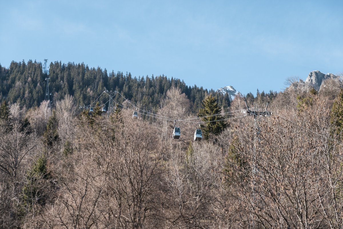 Kabinenbahn Les Marécottes-La Creusaz, März 2024