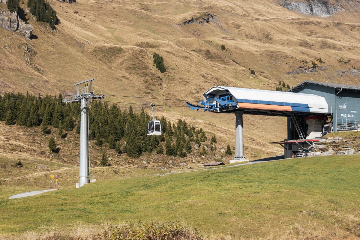 Bergstation der Kabinenbahn Bidmi-Mägisalp, Oktober 2022