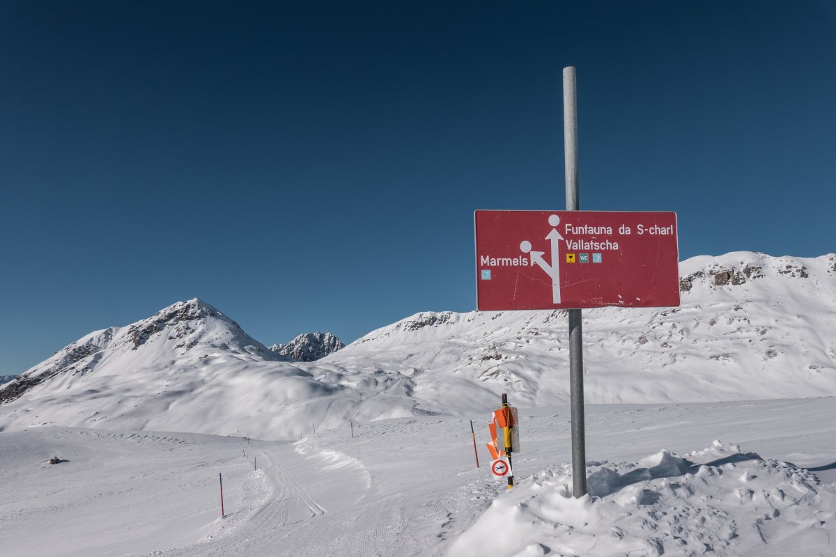 Abfahrt zum Schlepplift Vallatscha, Januar 2022