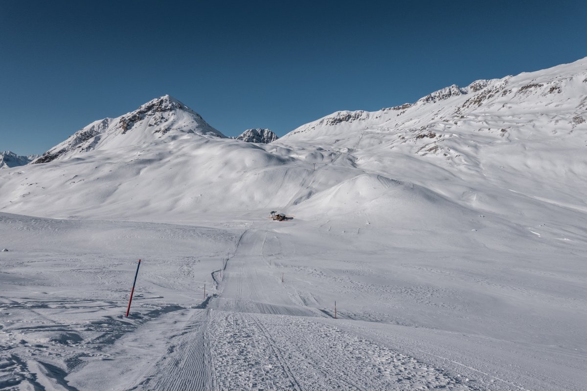 Skipiste zum Schlepplift Vallatscha